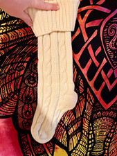 Cream Cable Knit Knit Christmas Stocking Holiday/Christmas Theme