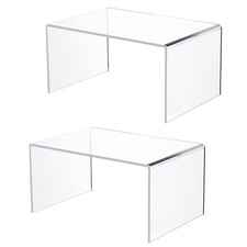 2 PC of 12'' Extra Large 5mm Thickness Clear Acrylic Risers, Acrylic Display ...