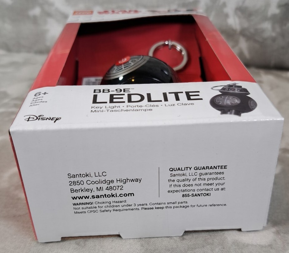 LEGO Star Wars: BB-9E LED Key Light Black/White/Silver NEW Keychain Light Toy