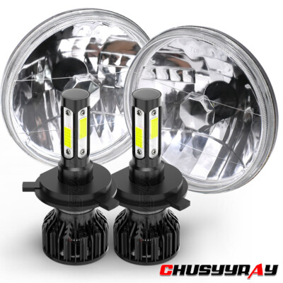 2x7'' round led Headlights Fit 1953-1957 Chevrolet Bel Air/150/210 Impala Ford