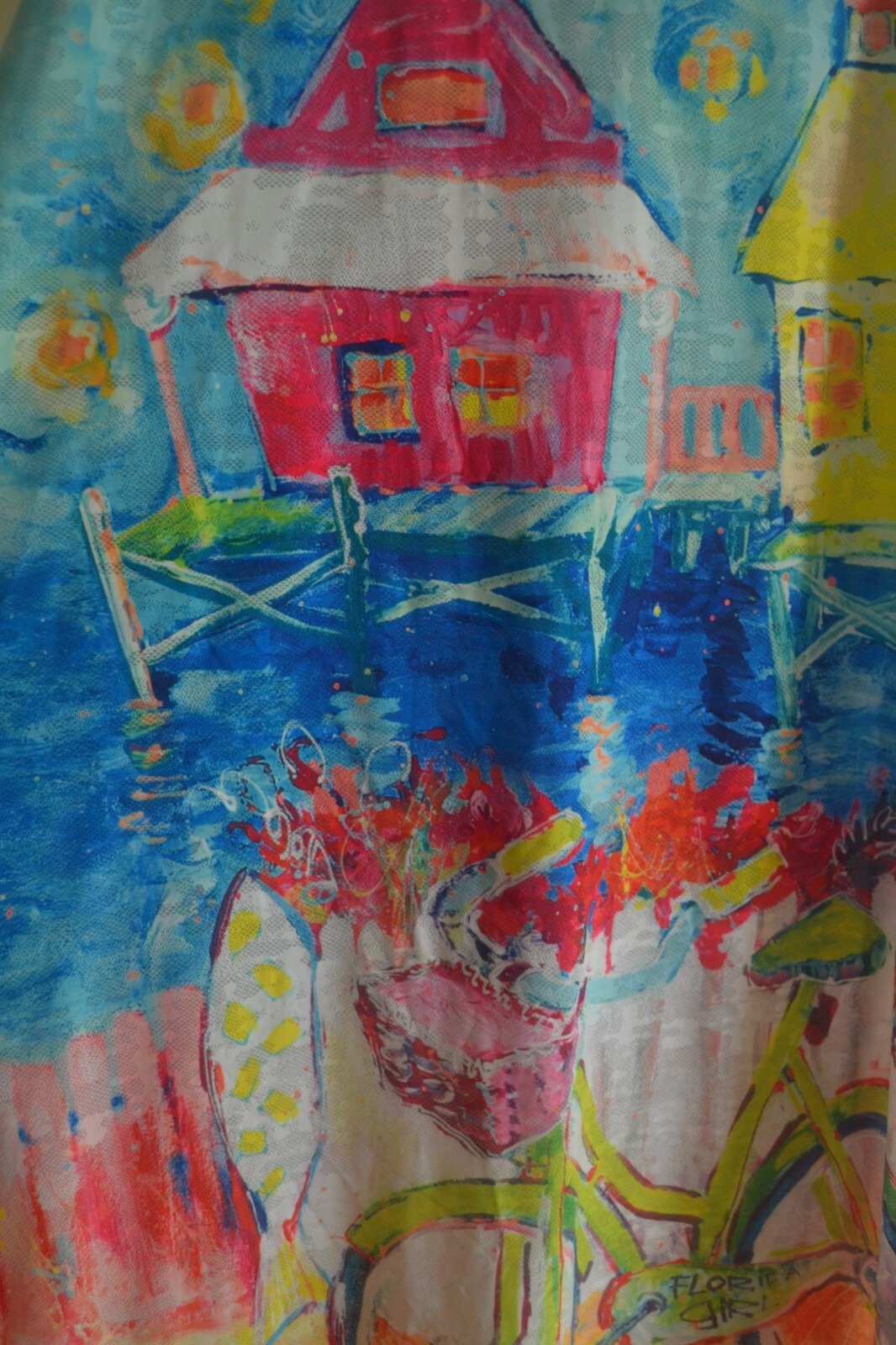 BLUE BEACH SCENE SWIM COVER HOODED DRESS BY LOVEGROVE FOR ANTHROPOLOGIE