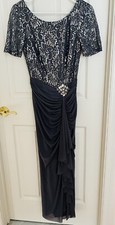 ****One by Eight Long Grey Sparkly Stretch Lace Dress Size 6