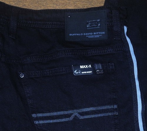 NEW Buffalo MAX-X Super Skinny Leg Men's Black Stretch Jeans Sz. 34x32 36x32 - Picture 22 of 23