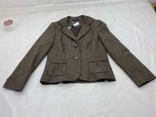Bhs Women's Blazer Uk 12 Brown Single Breasted Petite