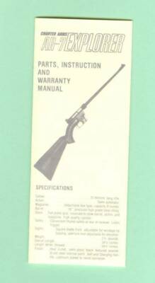 Charter Arms Model  Model AR-7 Later Owners Manual - Read Description