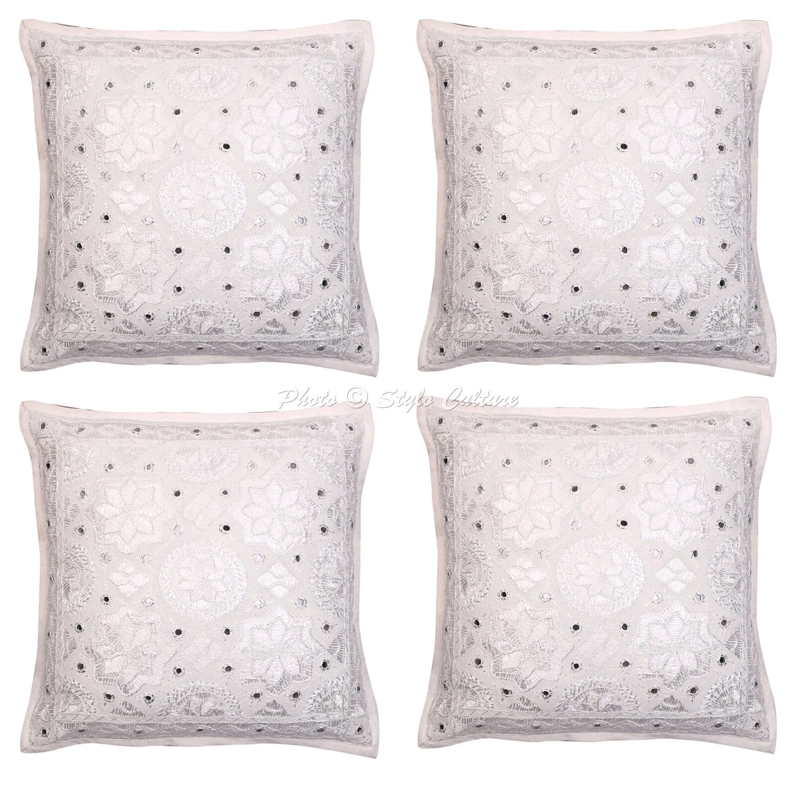Home Decor Pillow Cover Embroidered Bohemian Cushion Cover Throw 40 x 40 cm