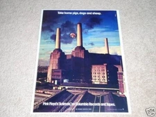Large Pink Floyd "Animals" 1977 Poster, 19"x13" Animals Album Ad Roger Waters