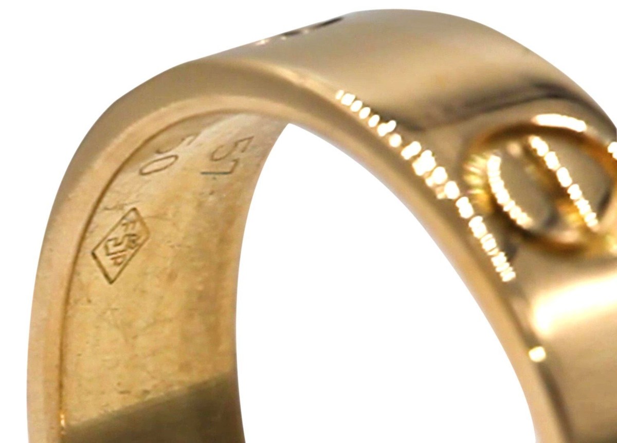 Cartier Love ring in 18k yellow gold sz 57 6.46 grams SEE