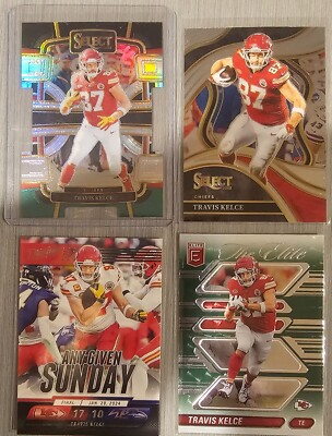 Travis Kelce 4 card lot plus BONUS!!  2023 - 2024 Panini