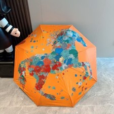 Automatic Horse UV Protection Sun Rain Wind Folding Travel School Umbrella Gift