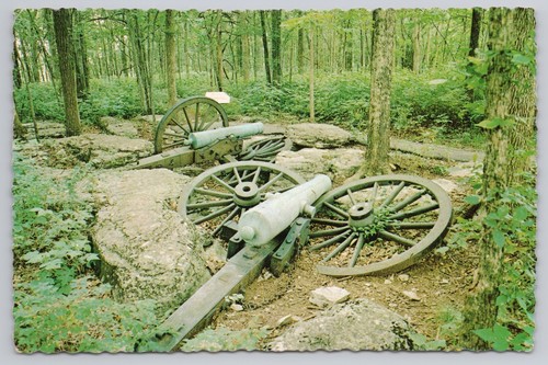 Postcard Abandoned cannon CIVIL WAR BATTLEFIELD Tennessee