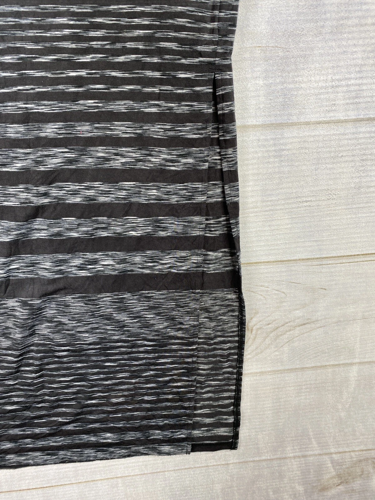 Michael Kors Maxi Abito Donna XS Nero Grigio Righe Zip Manica Corta Spacchi