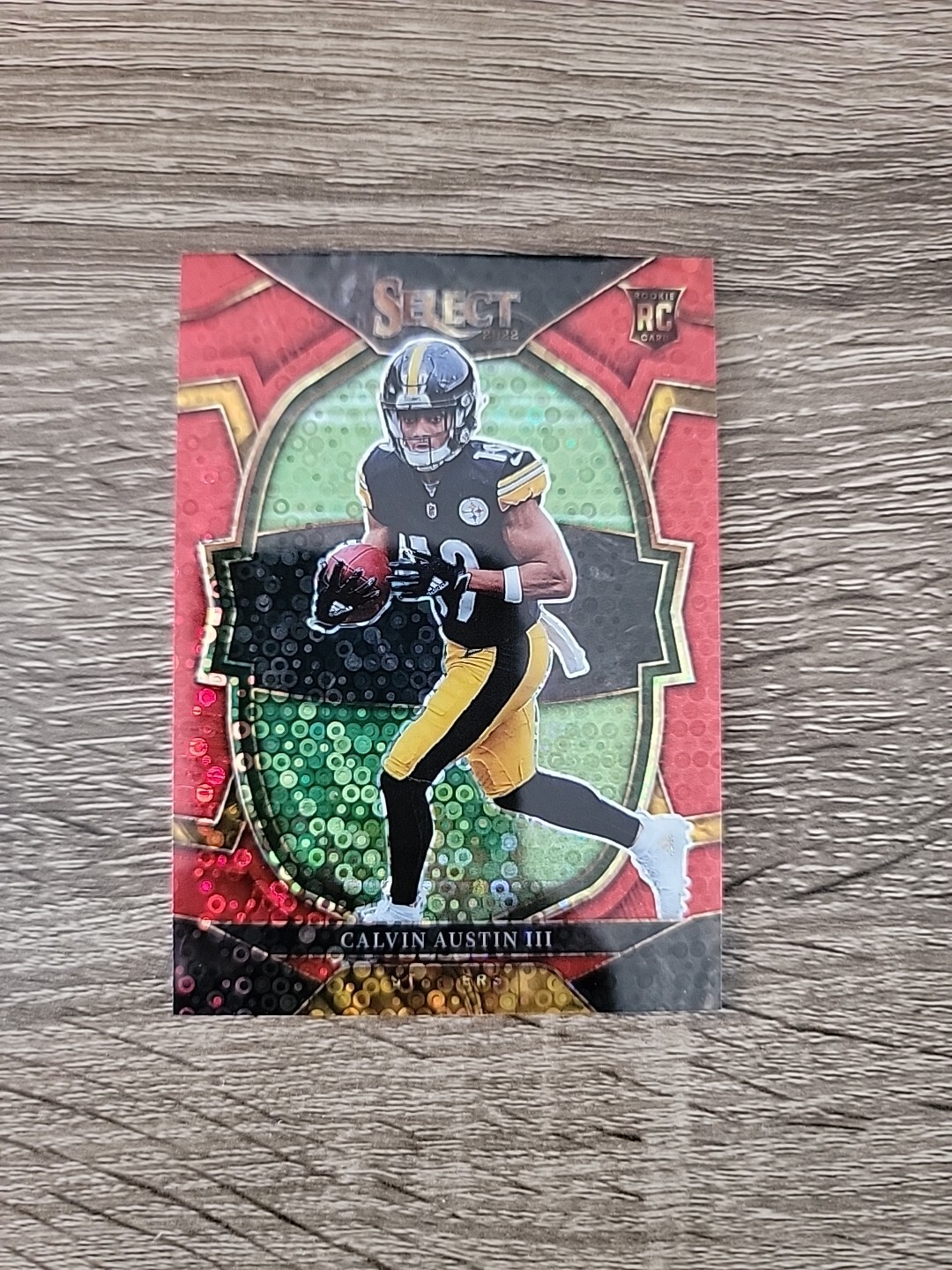 CALVIN AUSTIN III 2022 PANINI SELECT #65 ROOKIE CONCOURSE 35/49 RED DISCO PRIZM