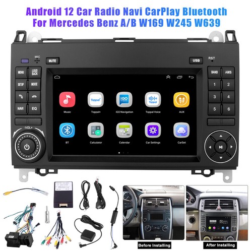 Autoradio Für Mercedes-Benz A/B Klasse/Vito W169 W639 W245 GPS Navi Android 12.0 - Picture 3 of 24