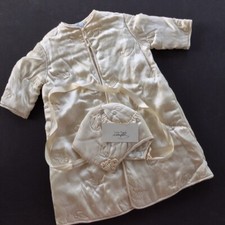 Quilted satin silk christening coat and cap  Harzfeld's circa 1933