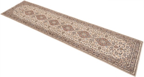 Kashan 406x101 Cm Alfombra Persa Oriental, Alfombra, Tapiz, Corredor, Beige - Picture 4 of 13
