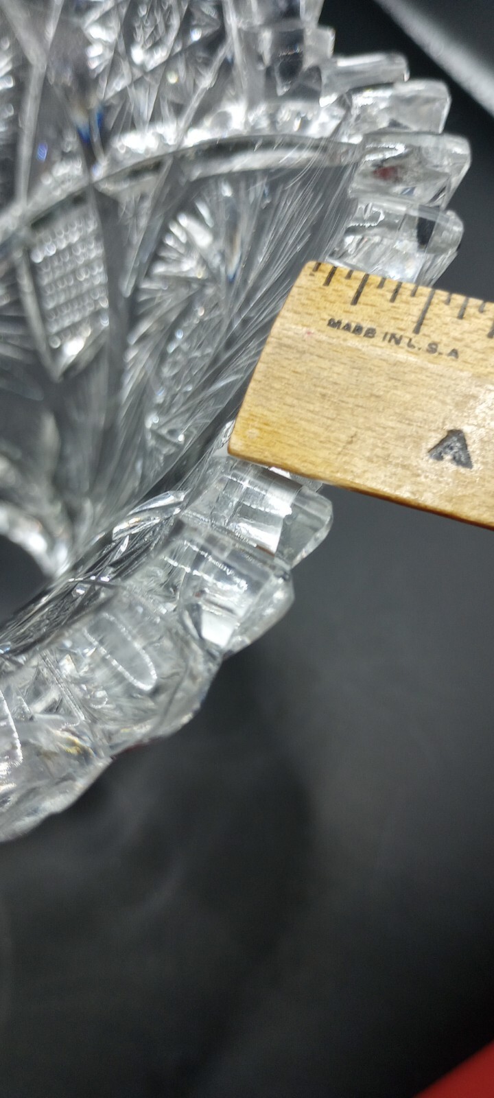 Antique American Brilliant Period Cut Glass Punch Bowl**BASE ONLY** 4-7/8" hi.  