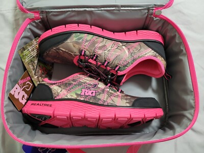 REALTREE GIRL MISS EAGLE Size 5 M Hot Pink/ Xtra Grn (LB) Sneakers Memory Foam 