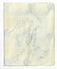 RAY VENTURA, GUY PAQUINET, BETTY ALLEN +6 Signed Page 1940 / Autographed Jazz