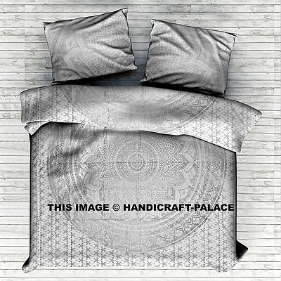 Queen Indian Quilt Cover Cotton Throw Doona Cover Ombre Mandala Boho Duvet Cover