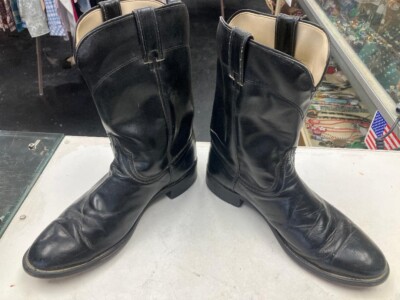 Men\'s VTG Western Black Leather Cowboy Boots US 9.5 Men main image 4