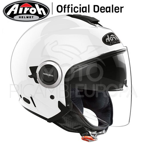 CASCO JET AIROH HELIOS VISIERA LUNGA E OCCHIALI A SCOMPARSA BIANCO WHITE  GLOSS | eBay