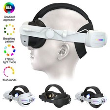 For Meta Oculus Quest 3 VR Headset LED RGB Elite Head Strap w/8000mAh Battery