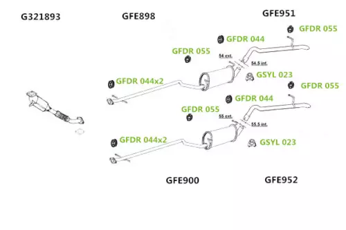 Tail Pipe For Ford Transit Connect GFE952 25738 FD30064 10630 37.82.58 FE952 - Picture 2 of 3