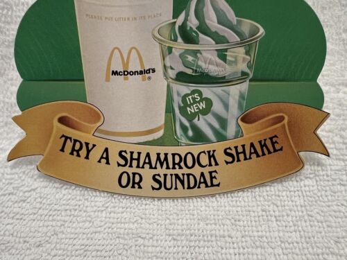 McDonalds 1980 Vintage Kleeblatt Shake ODER Sundae Crew Abzeichen Papier Aufkleben SEHR SELTEN! - Bild 4 von 6