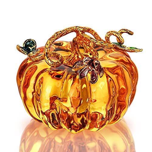 Hand Blown Glass Pumpkin Figurine Glass Pumpkins for Decorating