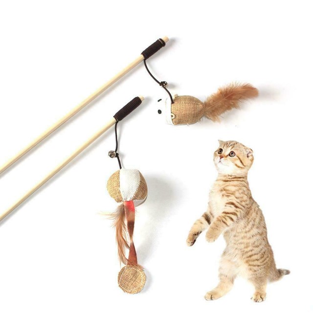 squeaky mouse on a stick cat toy