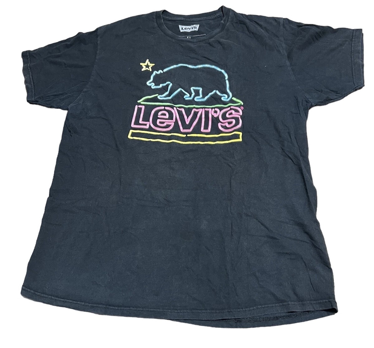 LEVIS BLACK NEON SIGN T-SHIRT SHIRT SZ XL | eBay