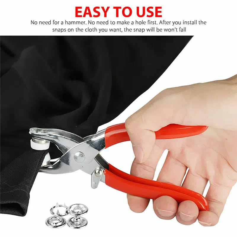 100 Set Metal Snaps Buttons Fastener Pliers Tool Kit Five Claw Buckle Set Sewing - Image 3 of 4