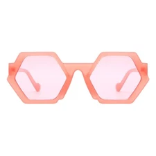 Geometric Hexagon Shape Sunglasses Retro Unisex Fashion Shades UV400