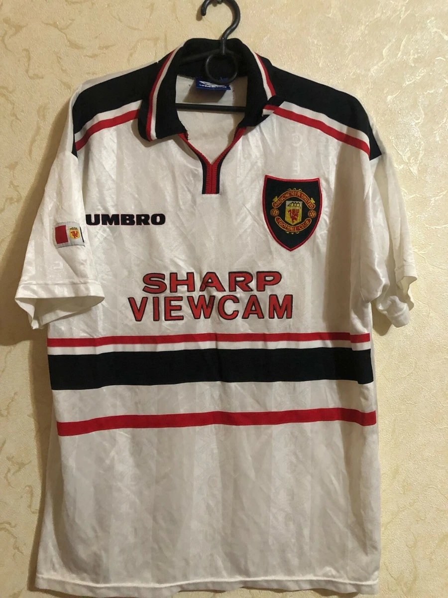 RARE Manchester United 1997 1999 away football shirt jersey size L