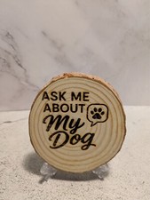 Laser Engraved Wood Slices Approximately 3.8 to 4.7 Inches New Handmade