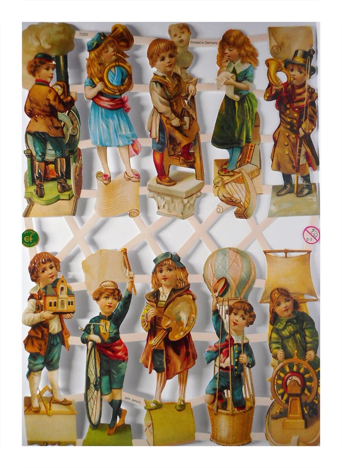 Glanzbilder EF 7196 – Spielende Bären Motiv, Ca. 24x15 Cm, Poesiebilder Für Deko, Basteln, Scrapbooking