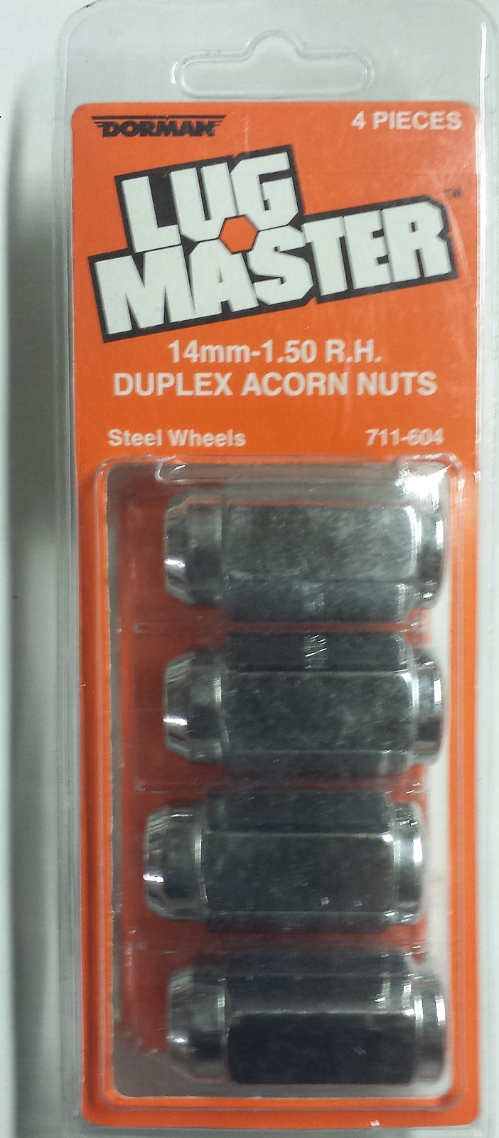 4 Dorman Lug Master 14mm1.50 R.H. Duplex Acorn Nuts Steel Wheels 4