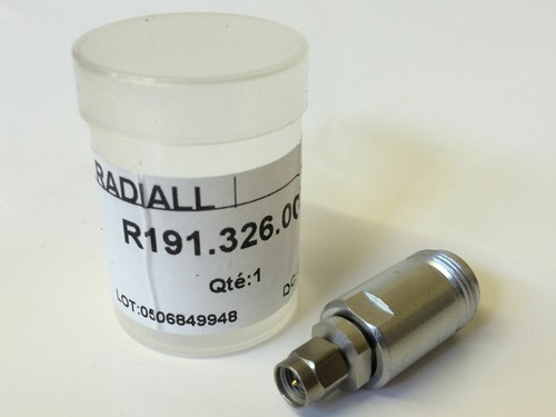 RADIALL 3.5 SMA MALE TO PRECISION N FEMALE 18GHz RF ADAPTOR                fba25 - Afbeelding 1 van 6