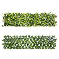 Artificial Hedge Expandable Trellis Faux Ivy Plant Fencing Panel With