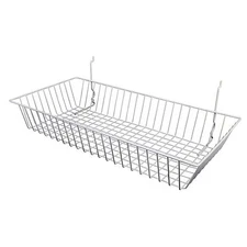 Only Hangers White Slatwall Gridwall Multi Basket 24" W x12" D x 4"H 3pk