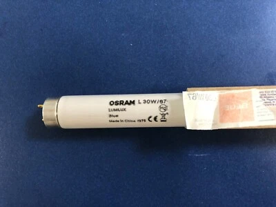 OSRAM LAMPE FLUORESCENTE FLUORESCENTE L 30W/67 BLEU 90CM G13 LAMPE AQUARIUM - Photo 1/3