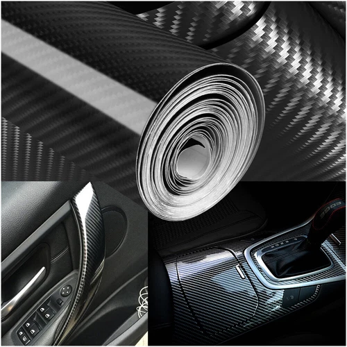 Selbstklebend Carbon Folie Auto KFZ Klebe Folie Glanz Matt Schwarz 6D 50 X 152CM - Bild 4 von 9
