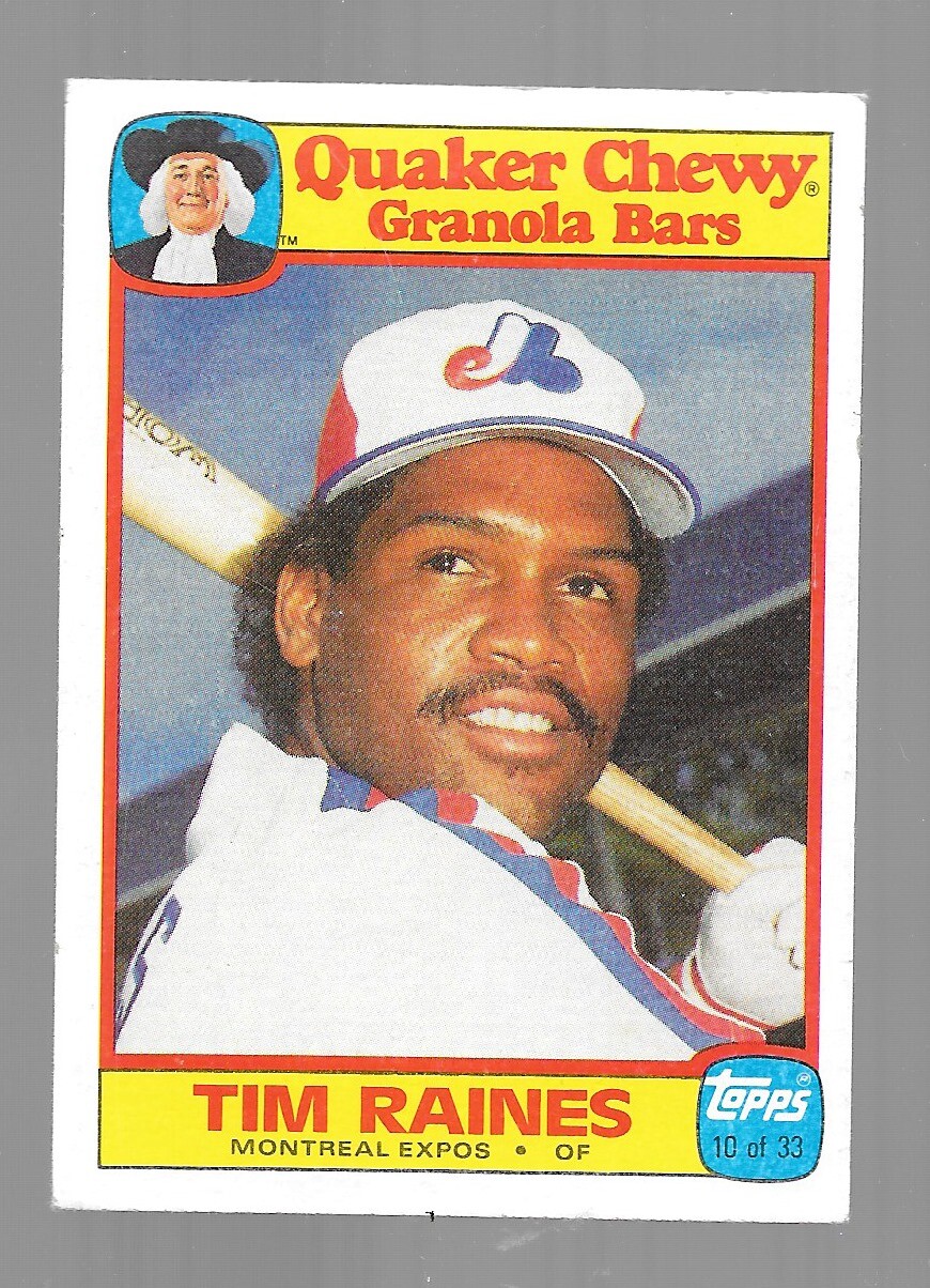 1986 Topps Quaker Granola Tim Raines Expos #10 NRMT