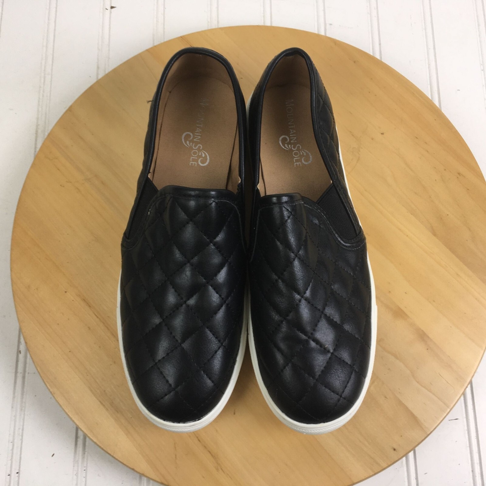 SAOLA Scarpe da donna trapuntate nere suola montagna misura 8 5 sneakers slip on