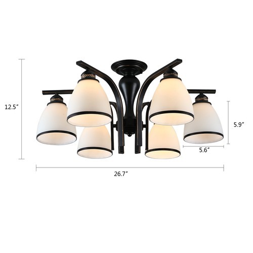 Modern 6 Lights Ceiling Light E26 Chandelier Lamp Fixture Dining Room Bedroom US