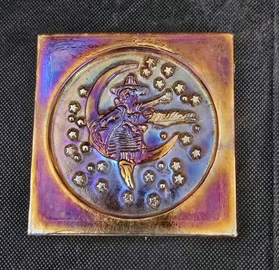 Vintage Miller High Life Girl On The Moon Carnival Glass Coaster Trivet
