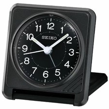 SEIKO - Reisewecker QHT015K, Quarzuhrwerk, schwarz, arabische Zahlen