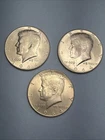 1964 50C Kennedy Half Dollar, 90% Silver AU - Lot of 3 - Well Preserved 50+ Yrs.