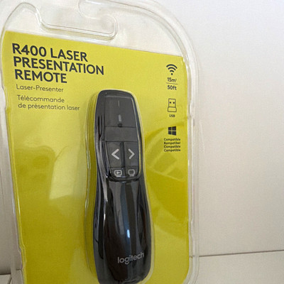 Logitech R400 Laserpointer Presenter Fernbedienung kabellos USB 15 m schwarz